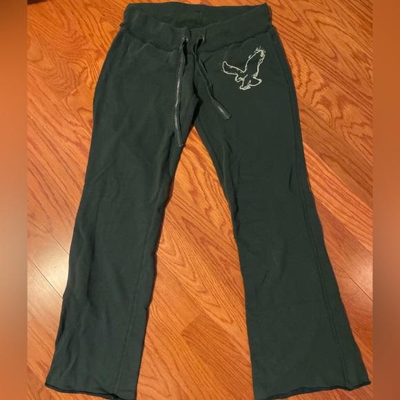 American Eagle Straight Leg Sweatpants Size XS Green Y2K - Picture 2 of 4